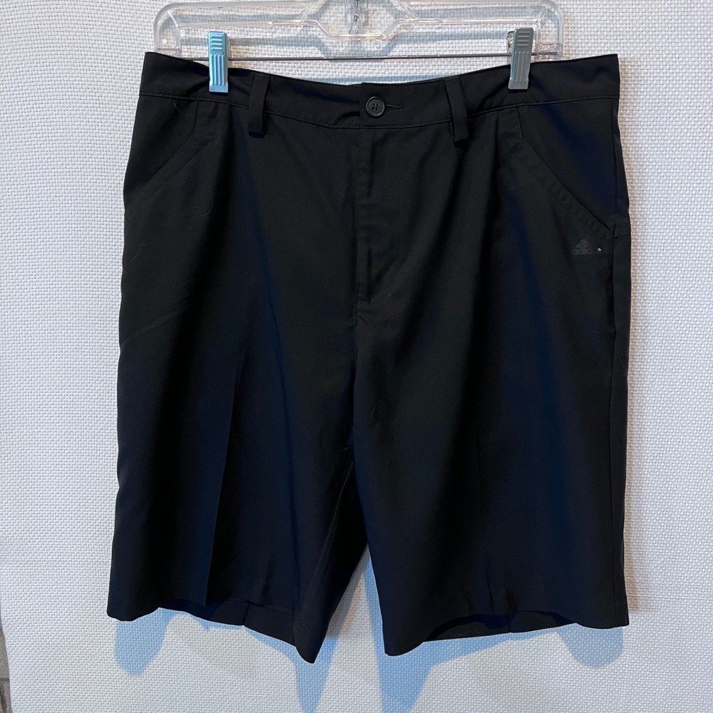 Adidas Mens Black Golf Shorts Performance‎ Flat Front Size 32
